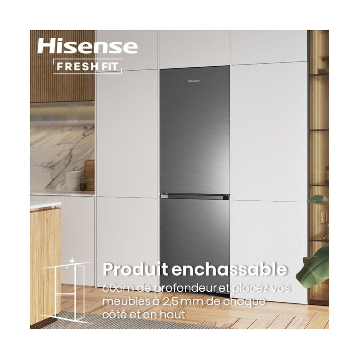 Hisense Réfrigérateur combiné RB3K330SAIE FreshFit