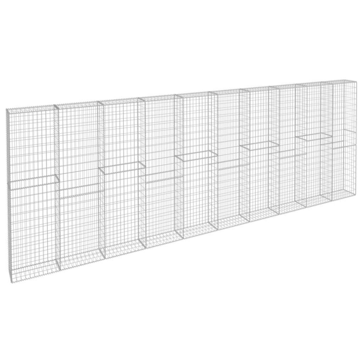 VIDAXL Mur a gabion avec couvercles Acier galvanise 600x30x200 cm