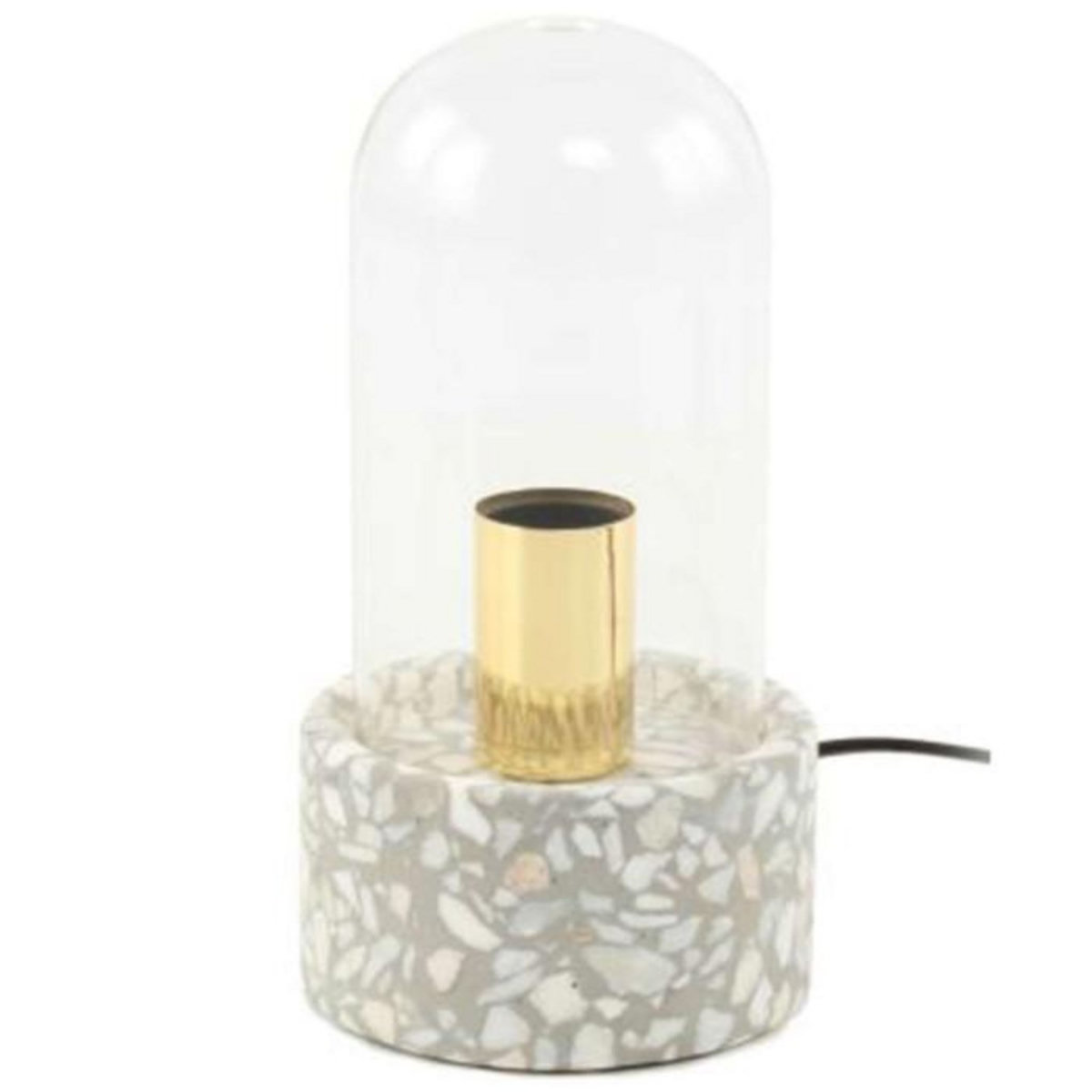 Paris Prix Lampe à Poser avec Dôme  Curacao  24cm Gris & Blanc