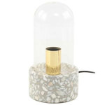 Paris Prix Lampe à Poser avec Dôme  Curacao  24cm Gris & Blanc