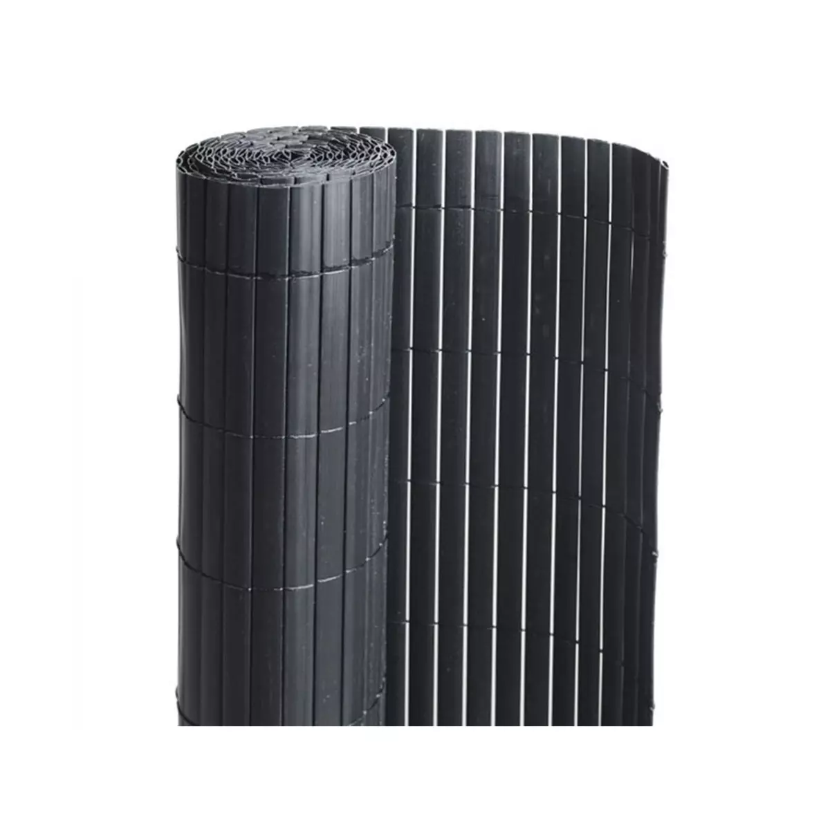JARDIDECO Canisse PVC double face Noir 3 m - 1 rouleau de 3 x 1,50 m - Jardideco