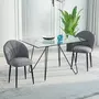HOMCOM Lot de 2 chaises velours gris pieds métal noir dim. 52L x 54l x 79H cm