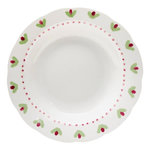 SECRET DE GOURMET Lot de 6 Assiettes Creuses  Fleur de Rose  23cm Multicolore