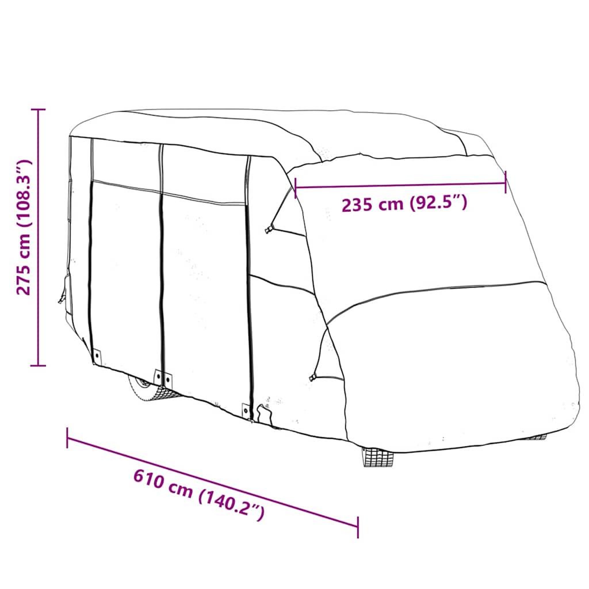 Voir la diapositive 6 : VIDAXL Housses de camping-car gris 610x235x275 cm tissu non tisse