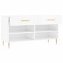 Voir la diapositive 5 : VIDAXL Banc à chaussures blanc brillant 102x35x55 cm bois d ingénierie