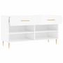 Voir la diapositive 5 : VIDAXL Banc à chaussures blanc brillant 102x35x55 cm bois d ingénierie