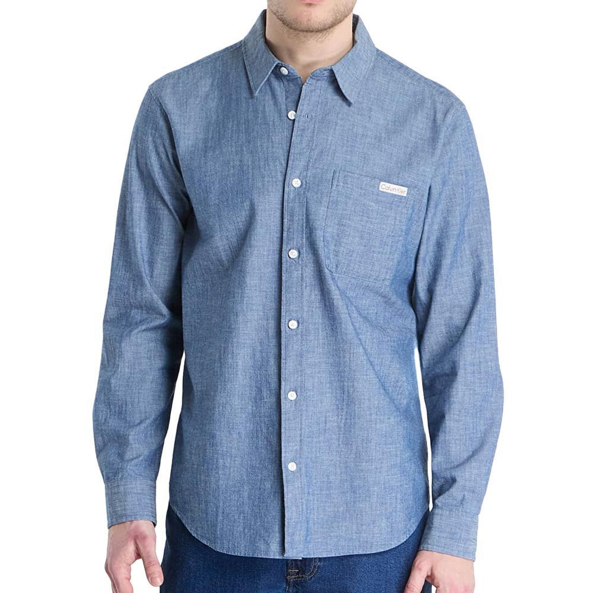 CALVIN KLEIN JEANS Chemise Bleu Homme Calvin Klein Jeans Chambray. Coloris disponibles : Bleu