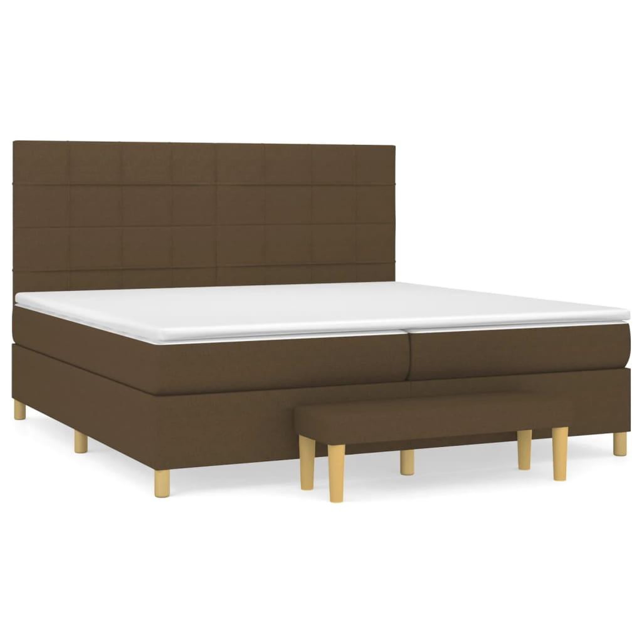 VIDAXL Sommier a lattes de lit avec matelas Marron fonce 200x200 cm