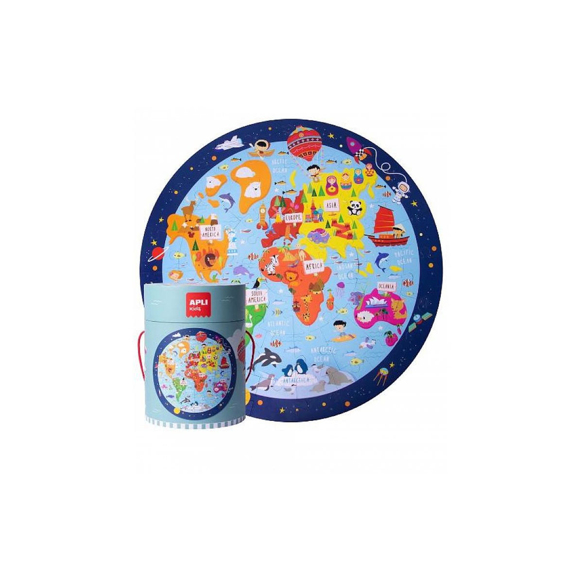 Apli Agipa Puzzle Circulaire carte du monde