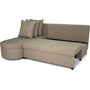 Voir la diapositive 3 : MARKET24 Canapé d'angle convertible réversible 3 places JEN - Tissu Beige - Style contemporain - L196 x H88 x P159 cm