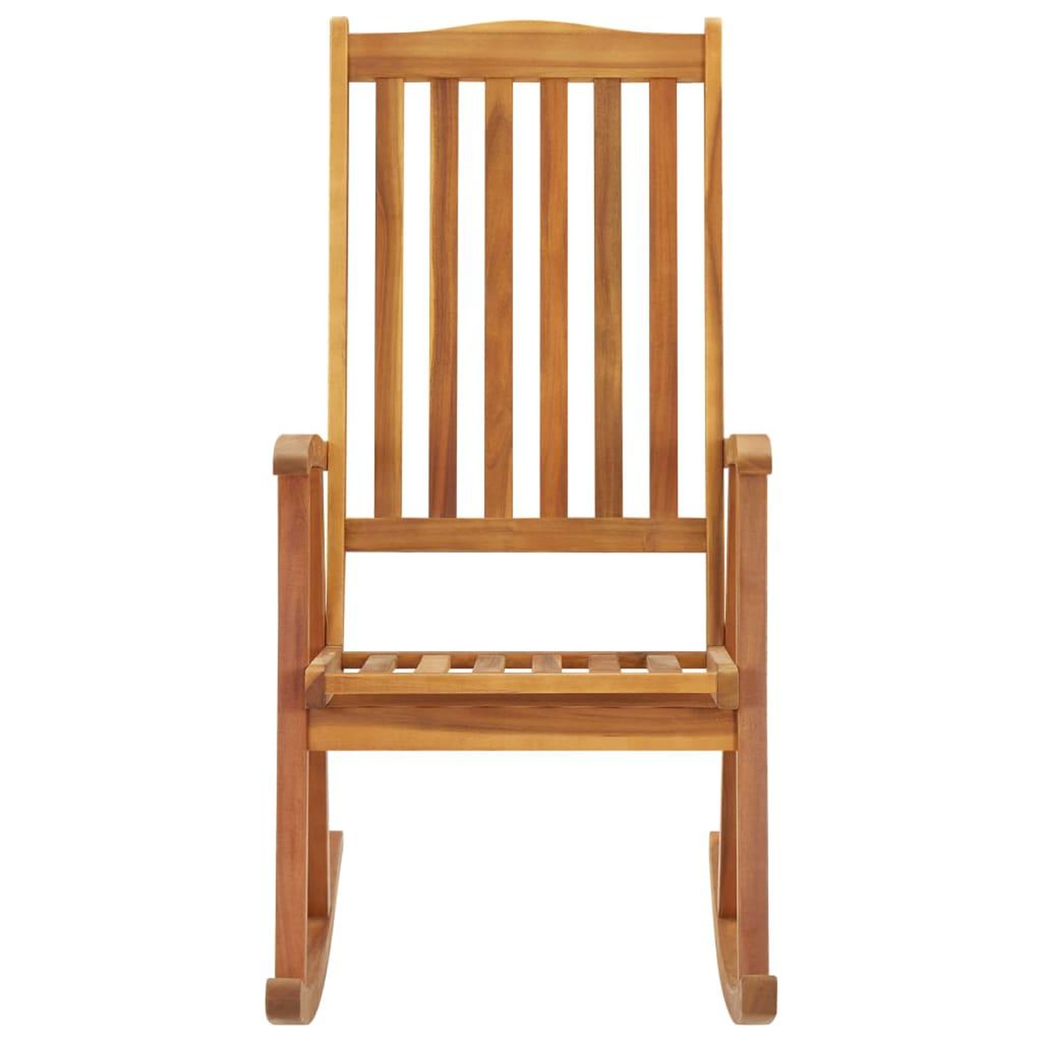 Voir la diapositive 3 : VIDAXL Chaise a bascule avec coussins Bois d'acacia massif