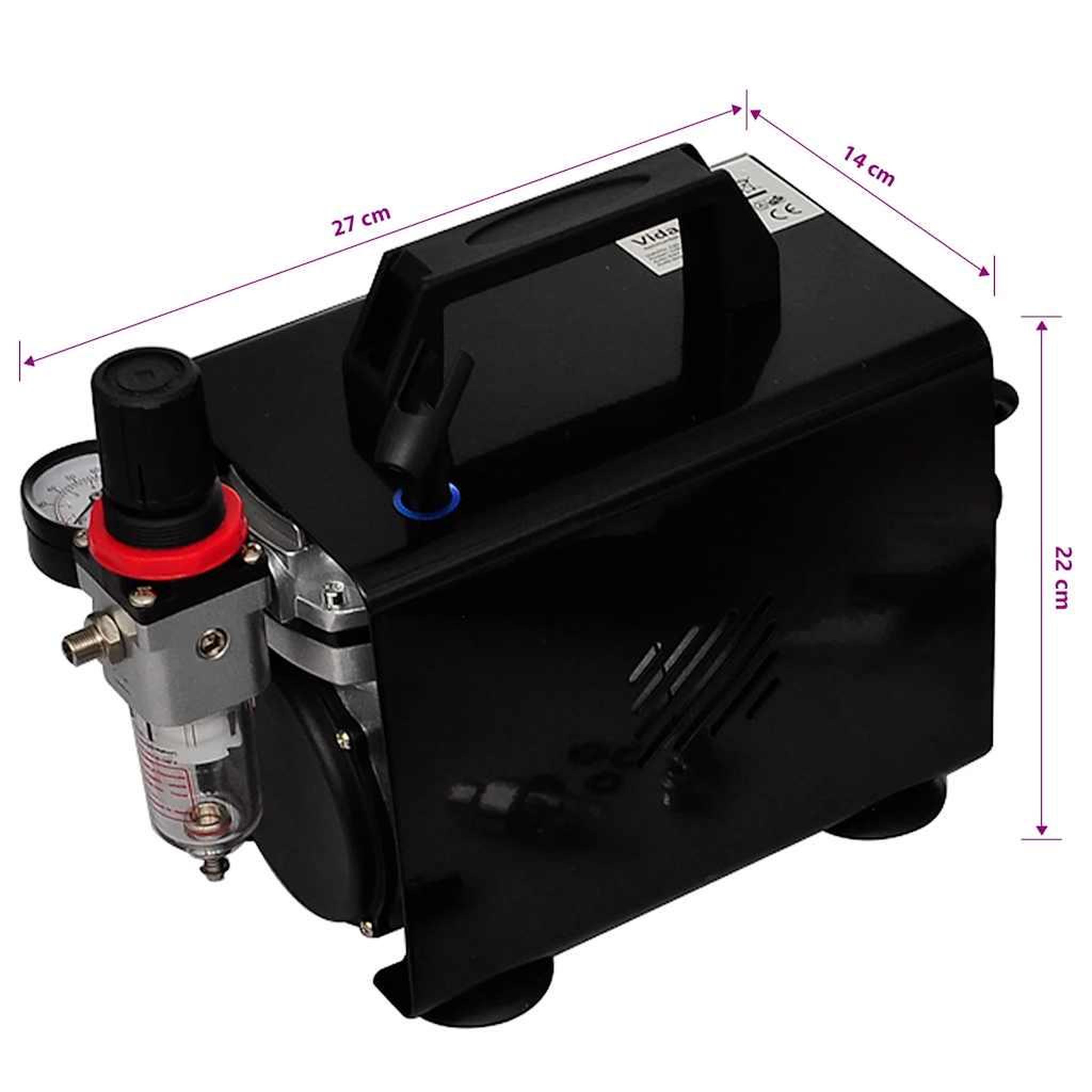 Voir la diapositive 6 : VIDAXL Kit de compresseur d'aerographe avec 3 pistolets