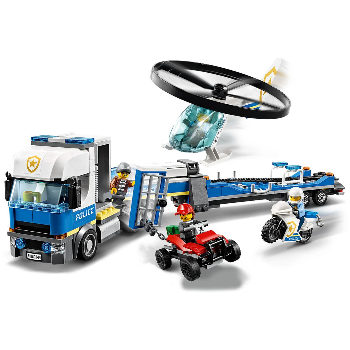 LEGO City 60244- Le Transport de l'Hélicoptère de la Police