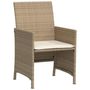 Voir la diapositive 5 : VIDAXL Ensemble de bistro 3 pcs avec coussins beige resine tressee