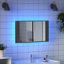 Voir la diapositive 4 : VIDAXL Armoire de salle de bain a miroir LED sonoma gris 80x12x45 cm