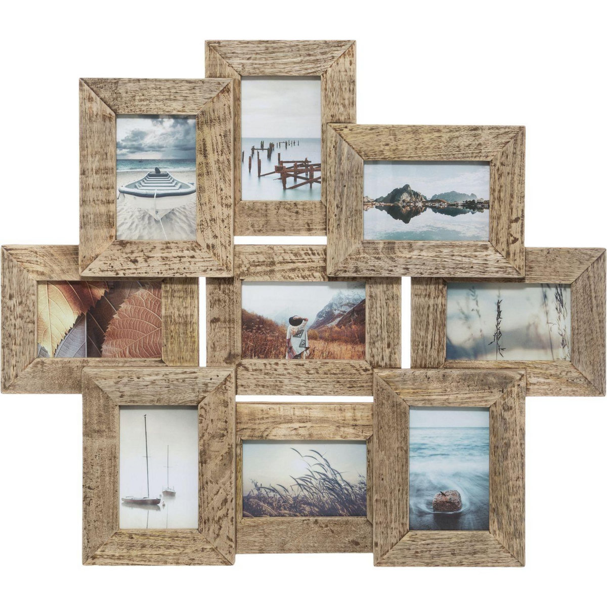 ATMOSPHERA Pêle-mêle Elsa en bois 9 photos - 69 x 60 cm