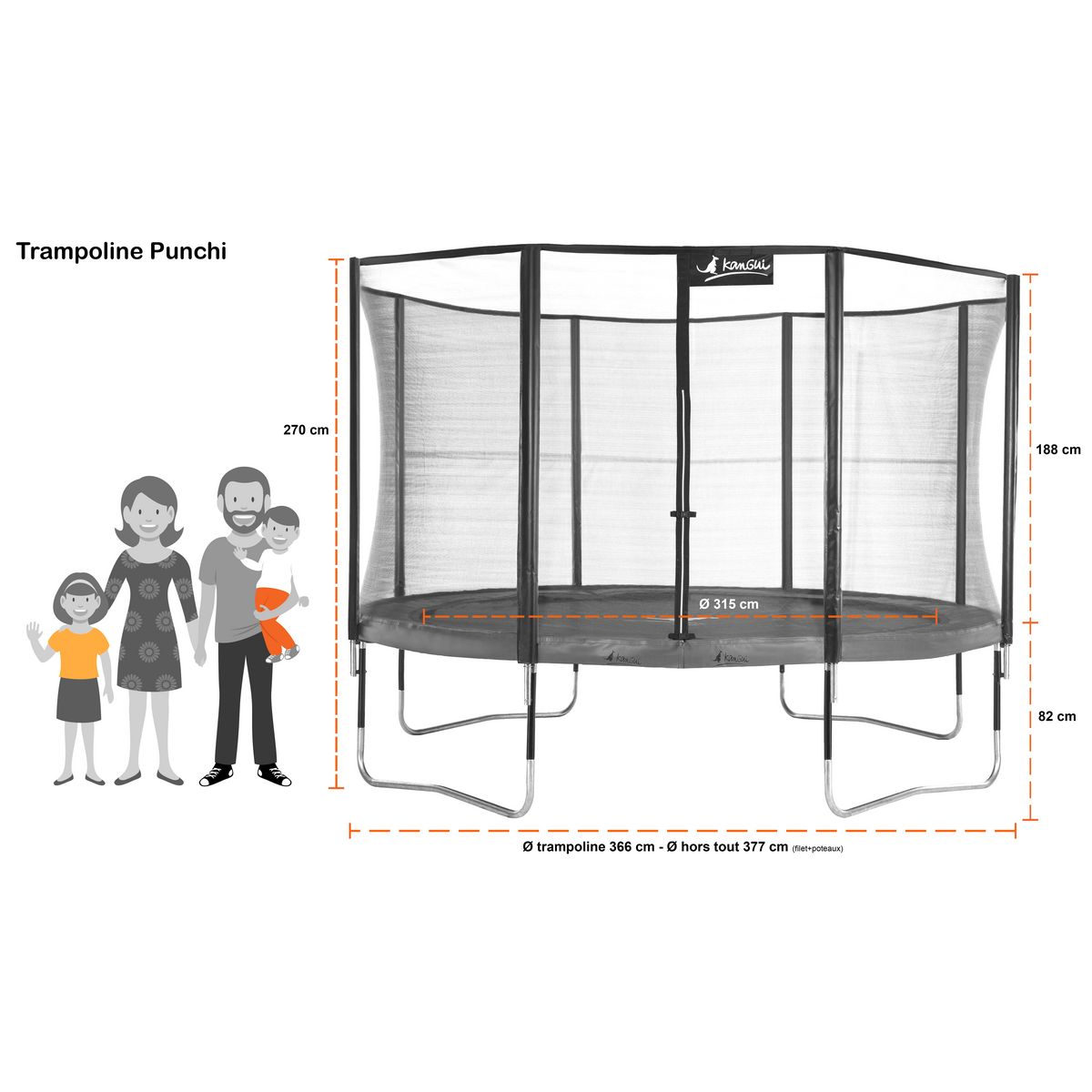 KANGUI Trampoline Punchi Aloé 360 + échelle