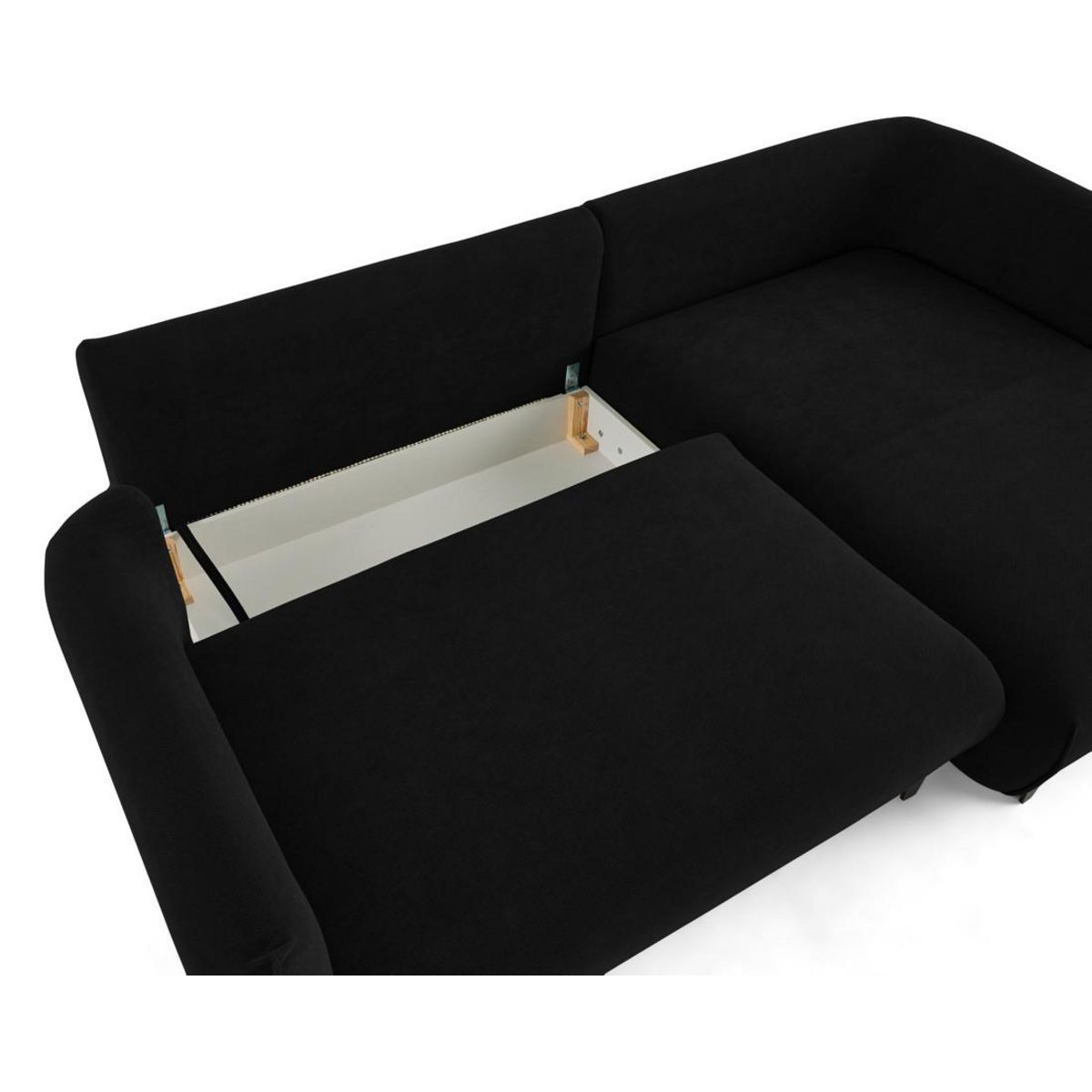 LISA DESIGN Gianni - canapé d'angle droit 4 places convertible avec coffre en tissu