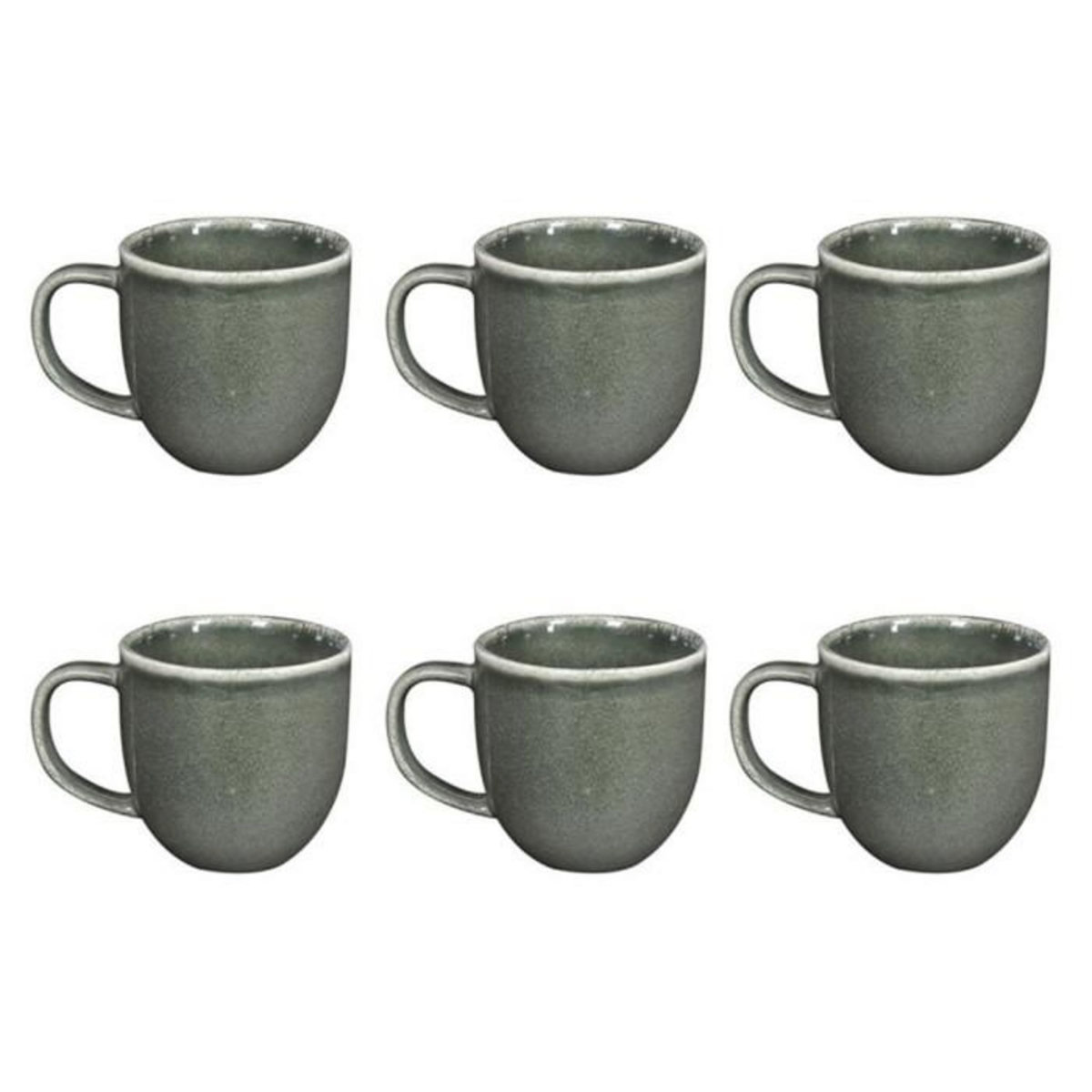 Paris Prix Lot de 6 Mugs en Céramique  Black Forest  30cl Vert