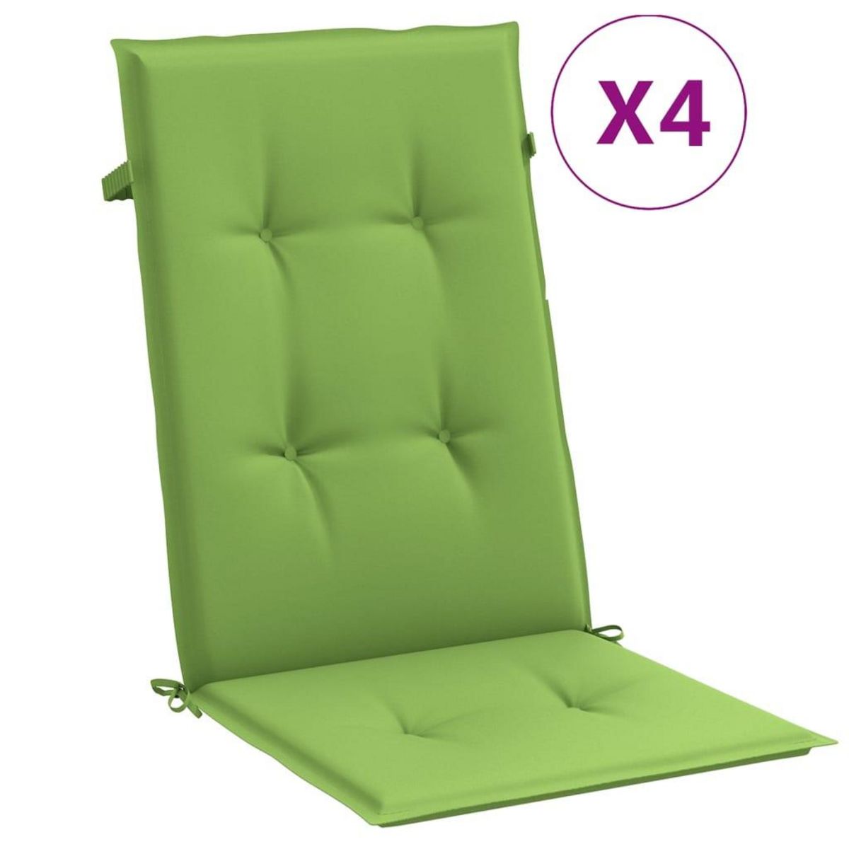 VIDAXL Coussins de chaise a dossier haut lot de 4 vert melange tissu