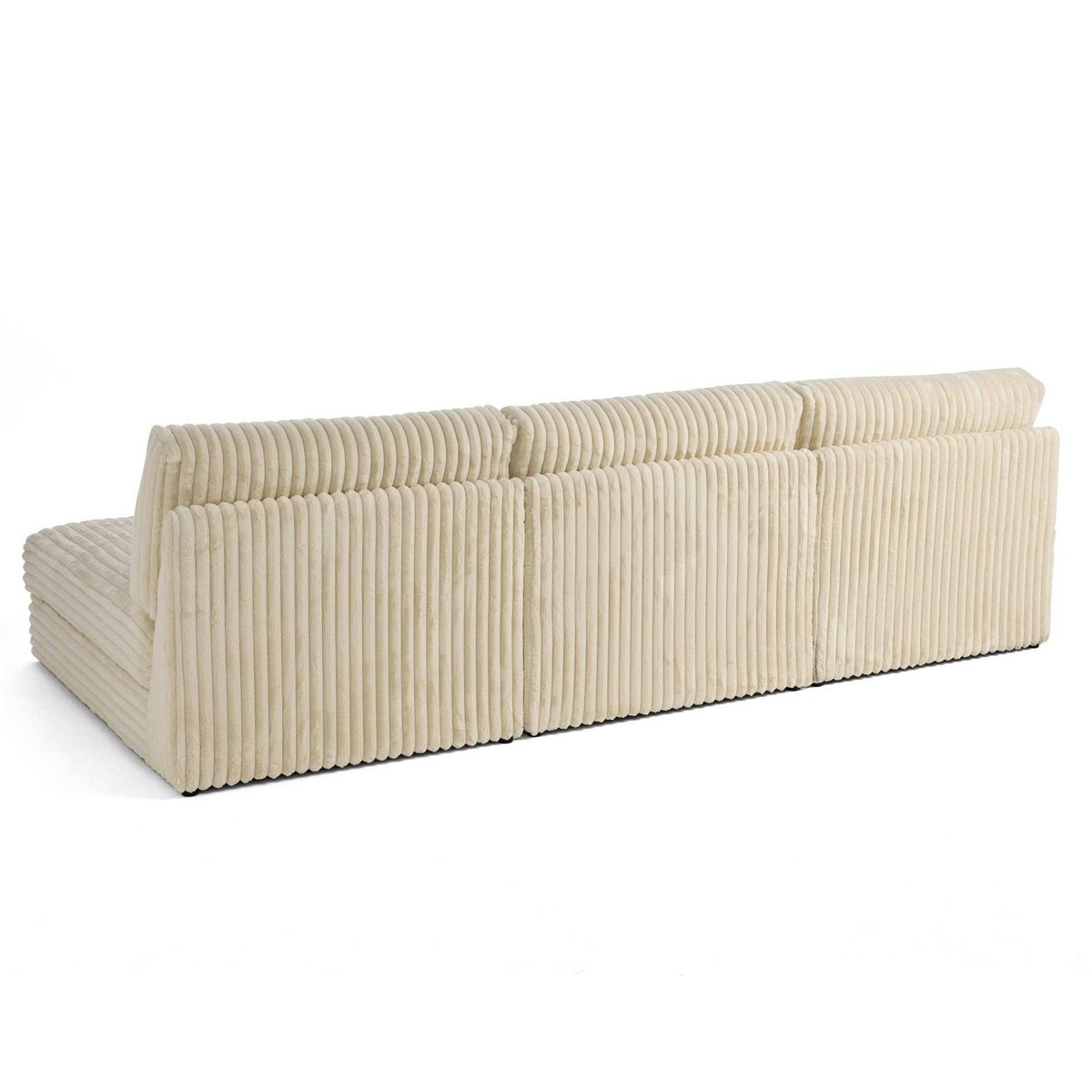 LISA DESIGN Jasper - canapé panoramique modulable - en fausse fourrure côtelée