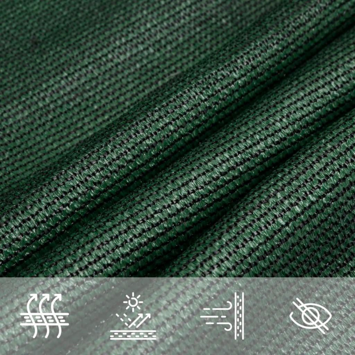 VIDAXL Voile d'ombrage 160 g/m^2 Vert fonce 2x2 m PEHD