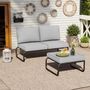 Voir la diapositive 3 : CONCEPT USINE Salon de jardin canapé modulable 2-3 places gris en aluminium SORRENTO