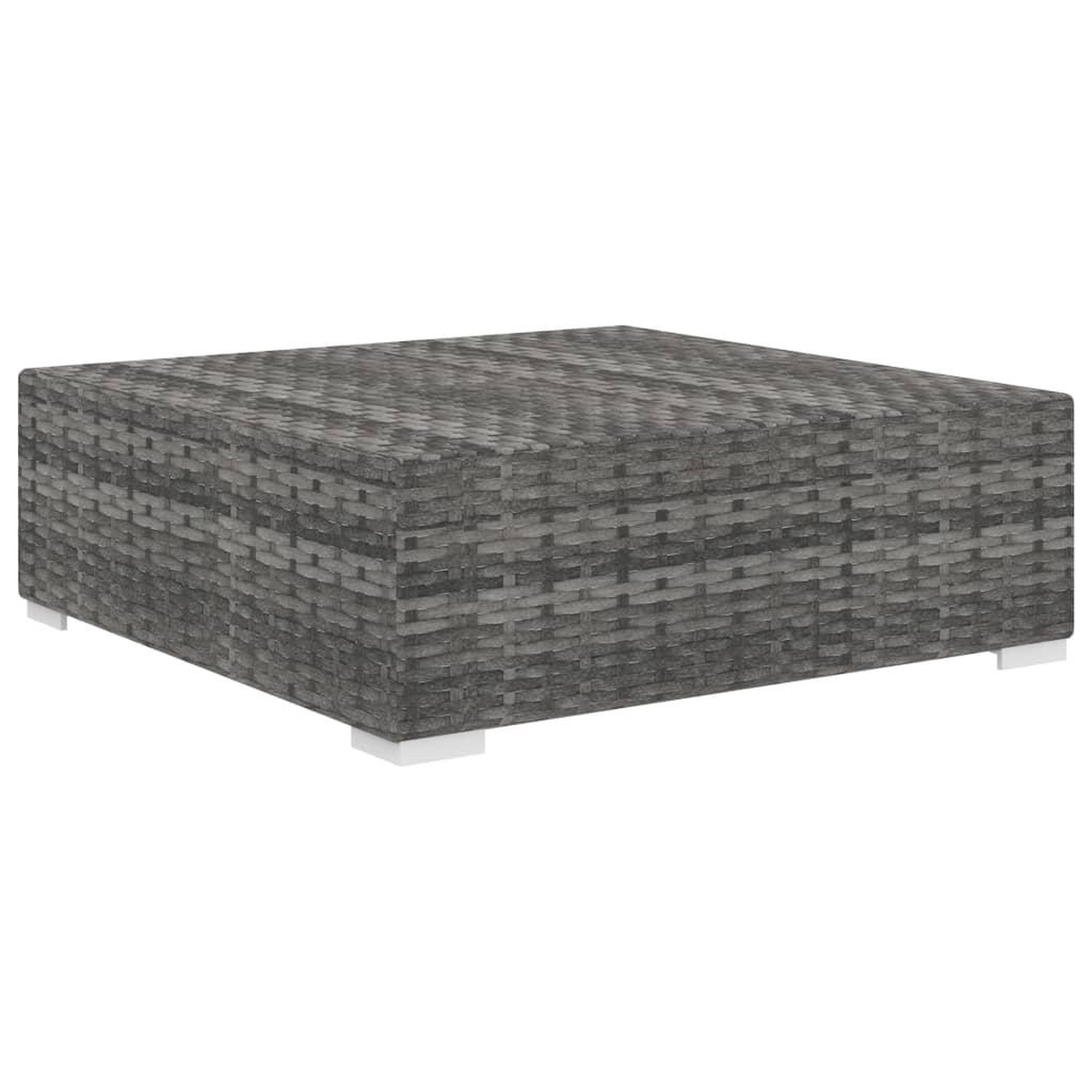 Voir la diapositive 2 : VIDAXL Repose-pied sectionnel 1 pc avec coussin Resine tressee Gris