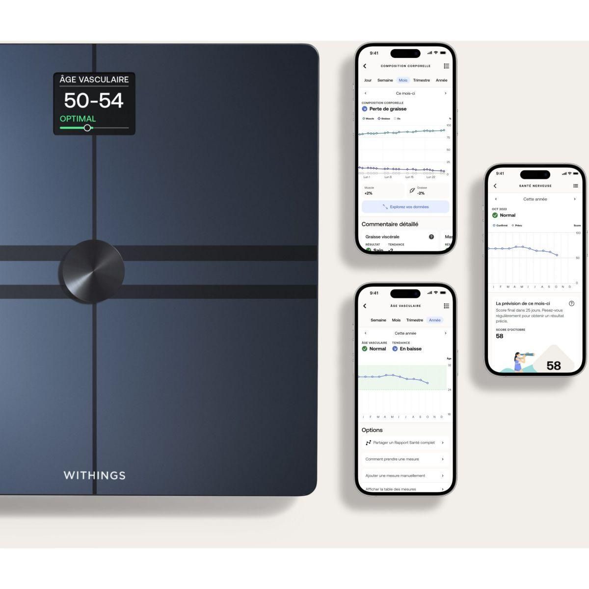 WITHINGS Pèse personne connecté Body Comp Noir