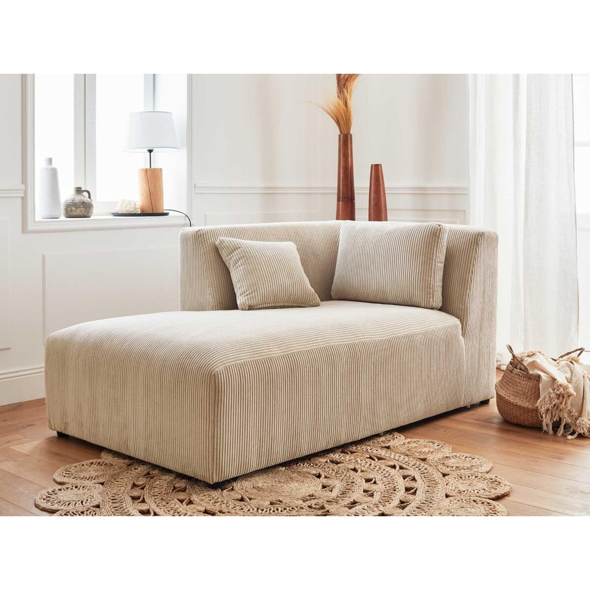 LISA DESIGN Victoire - canapé modulable d'angle gauche - 5 places - en velours côtelé