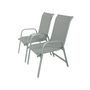 Voir la diapositive 1 : Habitat et Jardin Fauteuil jardin Alu/Textilène  Porto  - Phoenix - Gris clair - Lot de 2