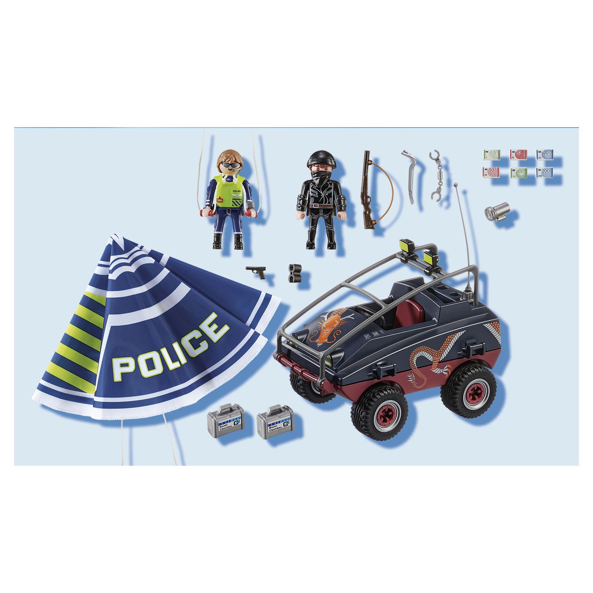 Voir la diapositive 3 : PLAYMOBIL 70781 - City Action Parachutiste quads bandits