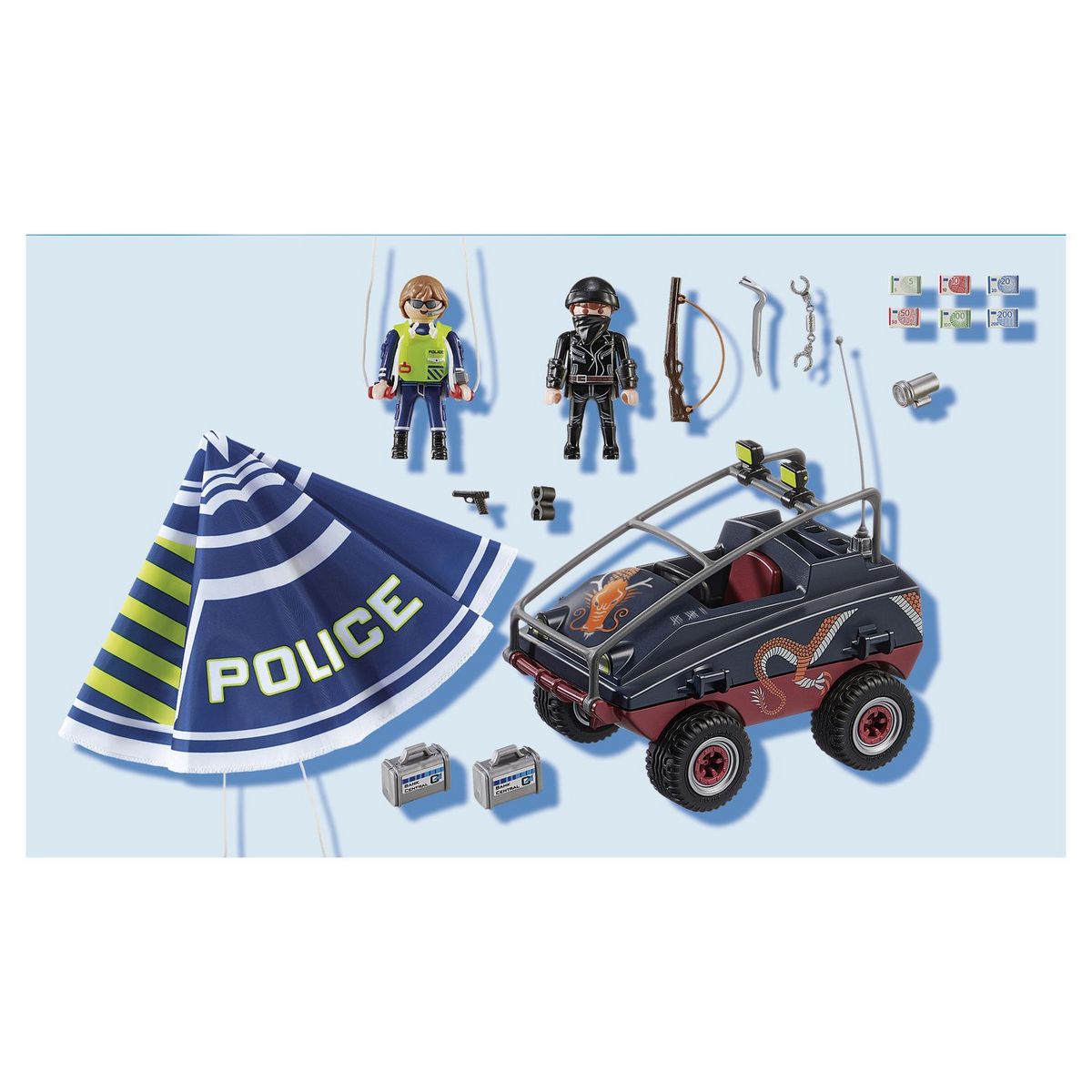 PLAYMOBIL 70781 - City Action Parachutiste quads bandits