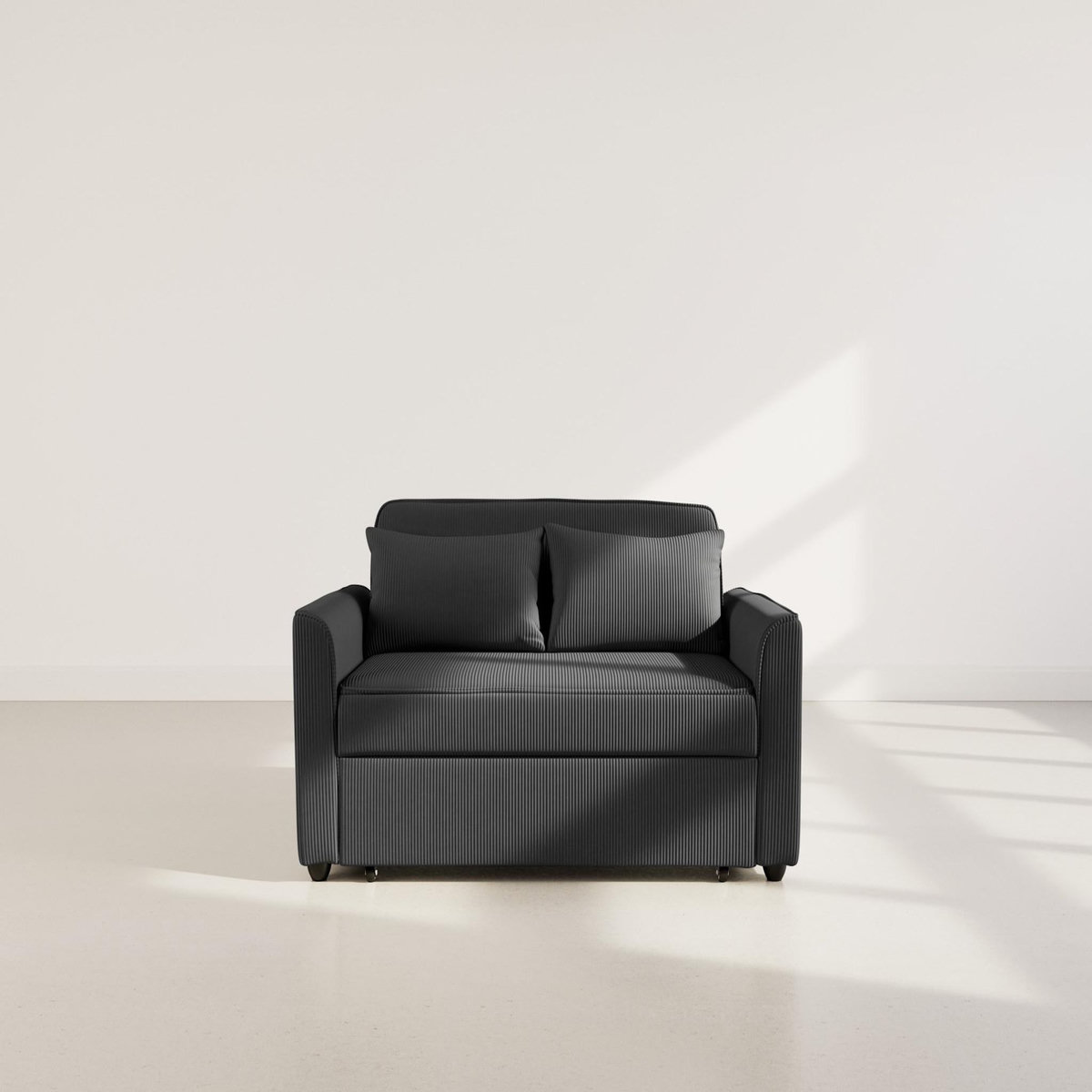 BEST MOBILIER Ernest - canapé droit 2 places convertible en velours côtelé