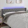 Voir la diapositive 1 : VIDAXL Tete de lit a LED Gris fonce 203x16x78/88 cm Tissu
