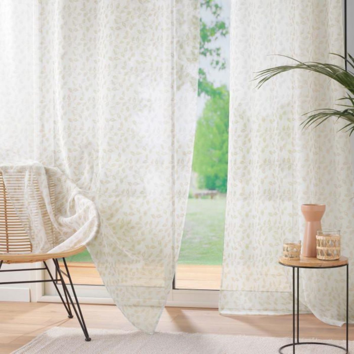 Paris Prix Rideau Voilage à Œillets  Farandole  137x280cm Naturel