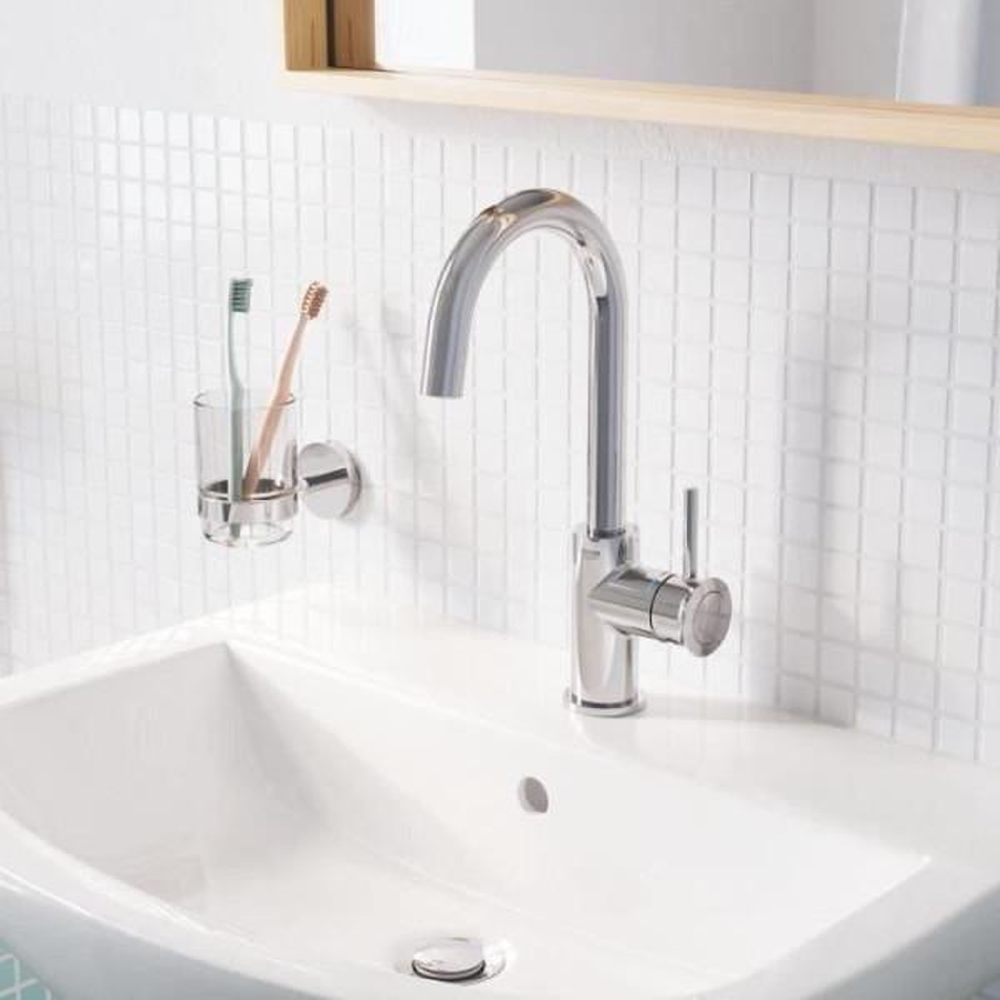 Voir la diapositive 3 : Grohe Mitigeur monocommande lavabo - grohe - taille l - chromé - pivotant - economie d'eau