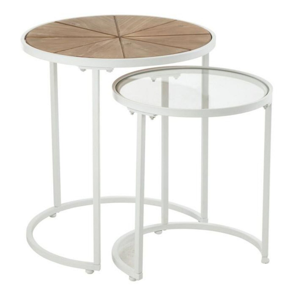Paris Prix Lot de 2 Tables d'Appoint Gigognes  Lounge  50cm Blanc