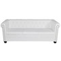 Voir la diapositive 4 : VIDAXL Canape Chesterfield a 2 places et a 3 places blanc