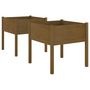 Voir la diapositive 2 : VIDAXL Jardinieres 2 pcs Marron miel 70x70x70 cm Bois de pin massif