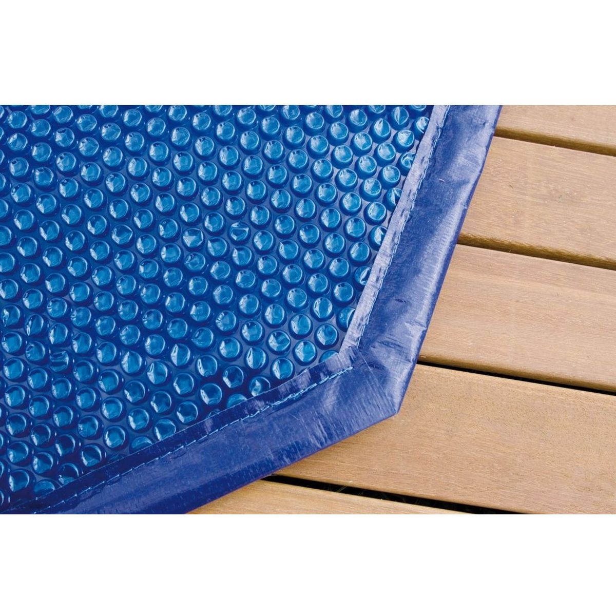 Piscine bois Azura 350x505 - H126cm - Liner Beige Bâche à bulles bordée - 350x505 cm