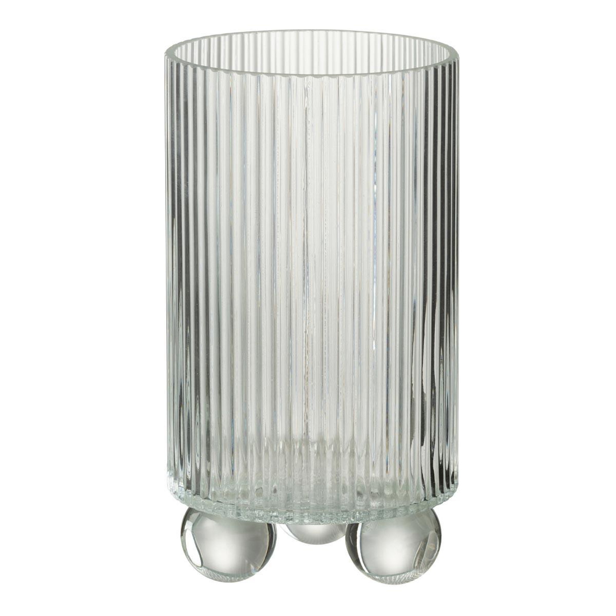 J-LINE Photophore Vase en Verre  Clara  21cm Transparent