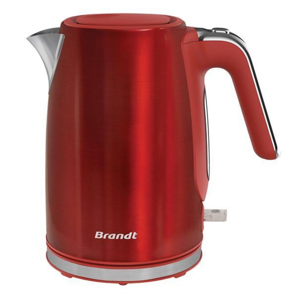 BRANDT Bouilloire sans fil 1.7l 2200w rouge/inox - BO1703R