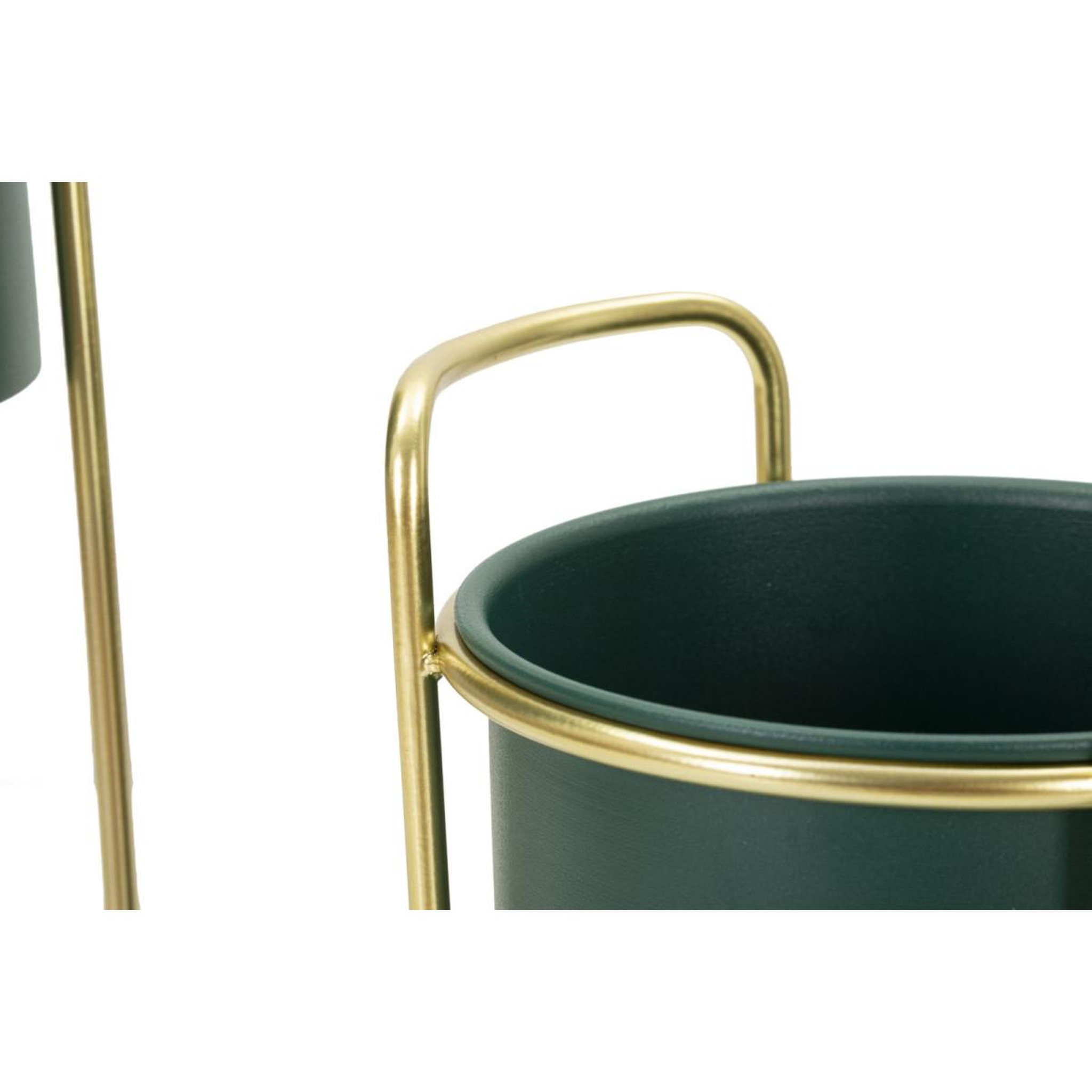Voir la diapositive 4 : Paris Prix Lot de 2 cache-pots sur pied  grent slim  70cm vert & or