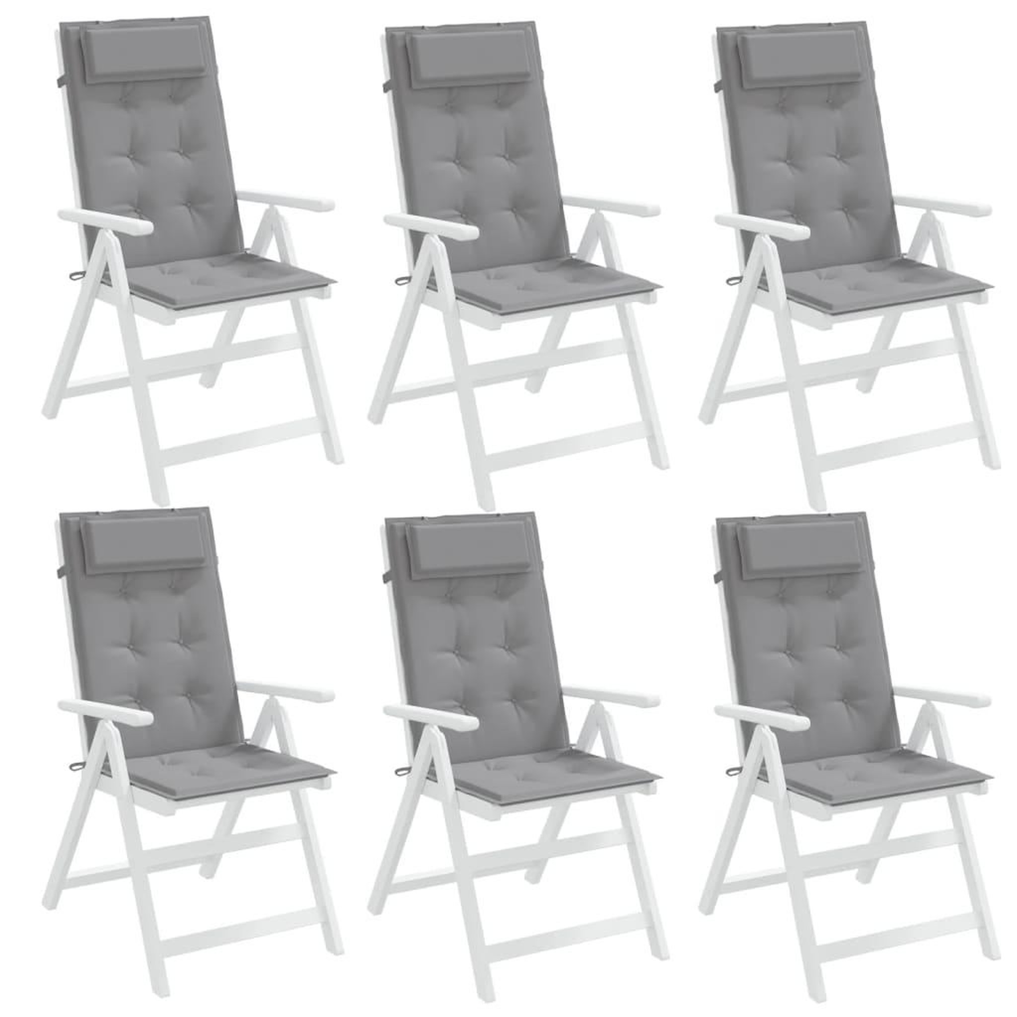 Voir la diapositive 4 : VIDAXL Coussins de chaise a dossier haut lot de 6 gris tissu oxford