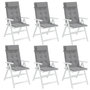 Voir la diapositive 4 : VIDAXL Coussins de chaise a dossier haut lot de 6 gris tissu oxford