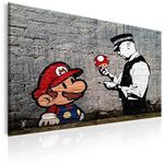 Paris Prix Tableau Imprimé  Mario & Cop - Banksy. Coloris disponibles : Multicolore
