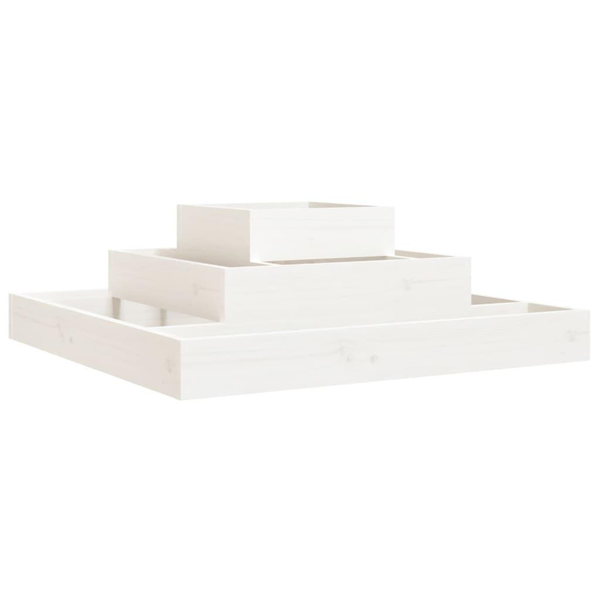 Voir la diapositive 2 : VIDAXL Jardiniere Blanc 80x80x27 cm Bois massif de pin