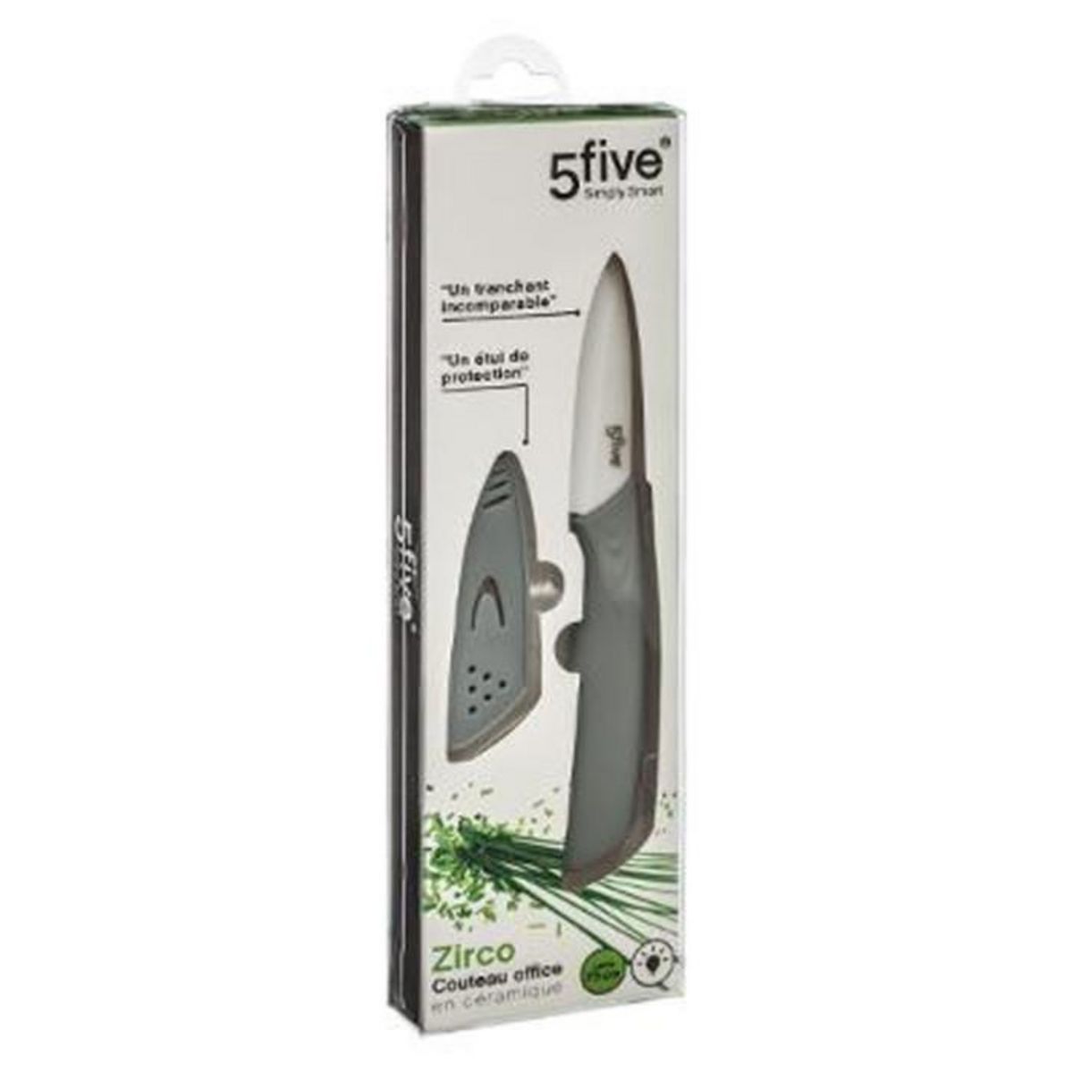 FIVE Couteau en Céramique  Zirco  17cm Gris