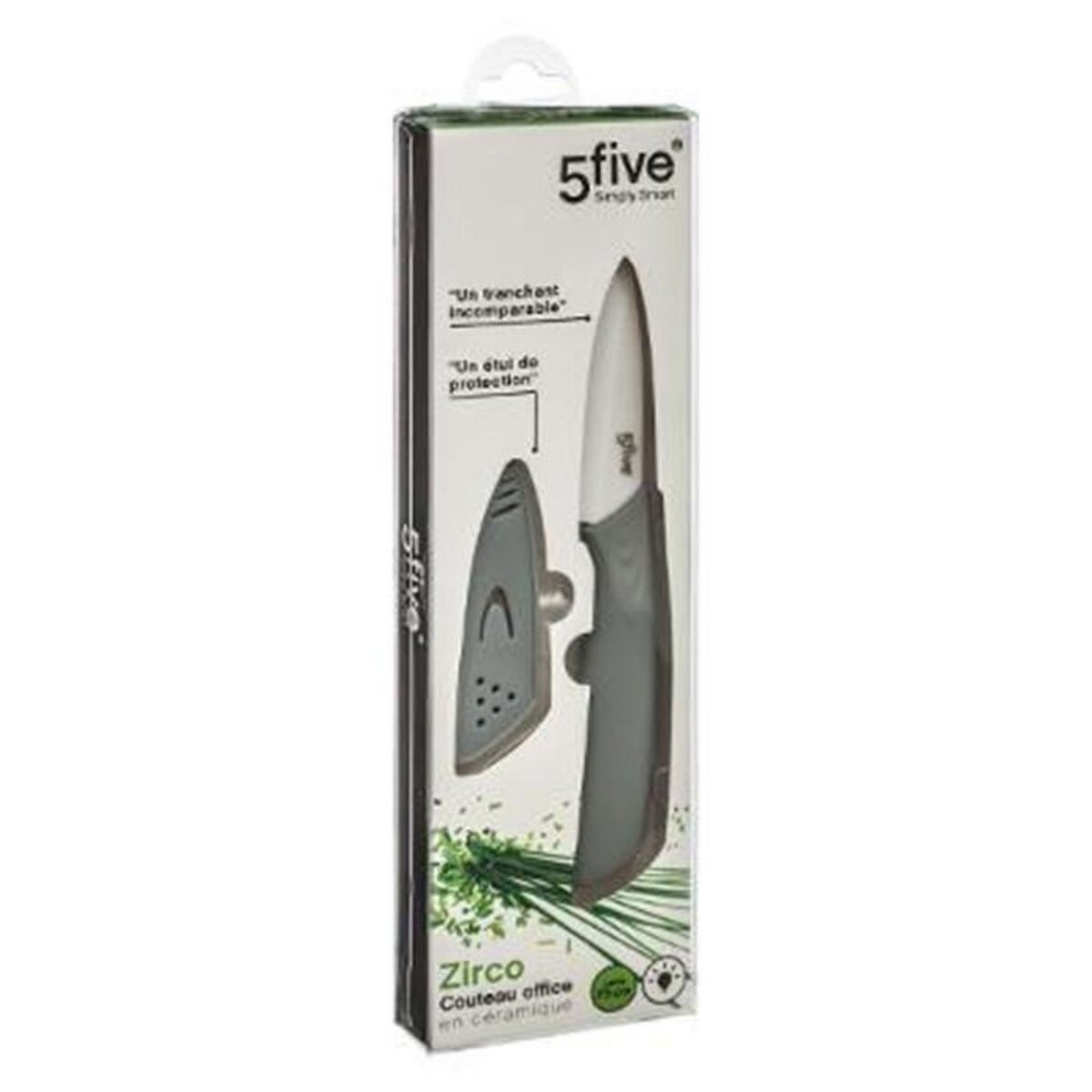 FIVE Couteau en Céramique  Zirco  17cm Gris